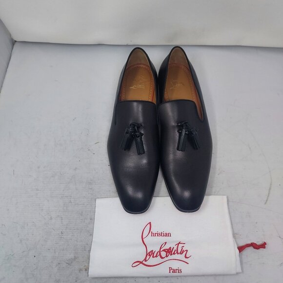 Christian Louboutin MENS Black Leather Dandelion Tassel Loafer - Picture 1 of 13